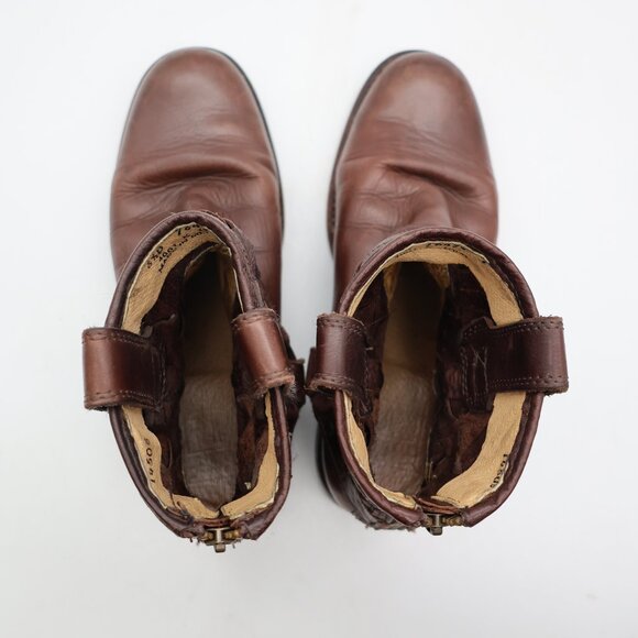 Frye Phillip Short Harness Women's 6.5 B Brown Leather Biker Riding Boots Zip - Picture 8 of 10